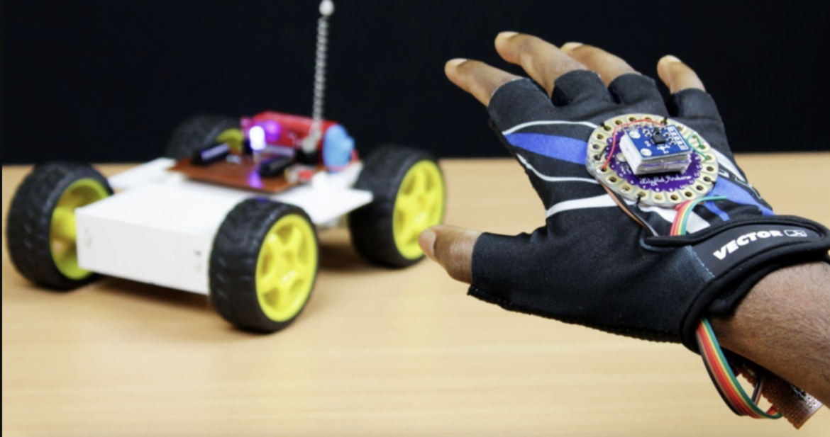 How does a hand-controlled RC car work?